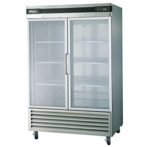 BSR49G-2 Glass Doors Stainless Refrigerator, Bottom Mounted-buyREL