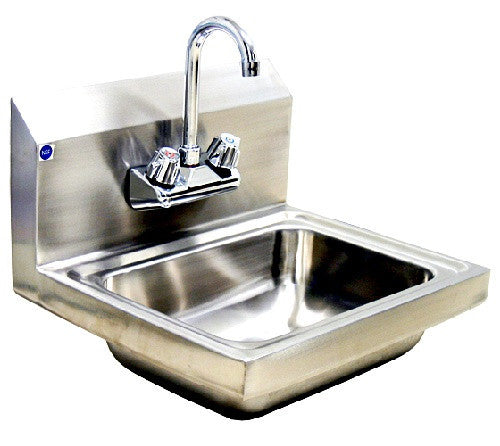 BSH-14-Hand Sink with Splash Guard & 1 Lead Free Faucet(10x14) & 1 Drain Basket-buyREL