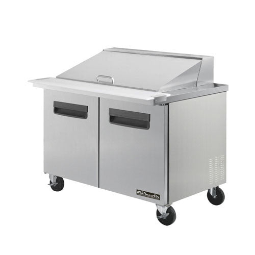 BAMT48-2 Doors All Stainless Prep. Table with 18 Pans / Mega top, 48"-buyREL