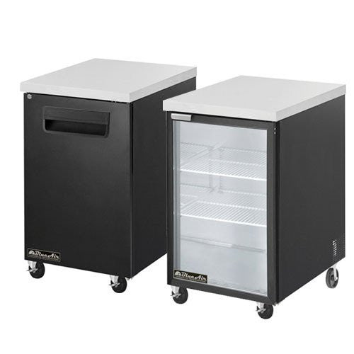 BBB23-1B-1 Door Back Bar Cooler, Black Finish Exterior, W23"-buyREL