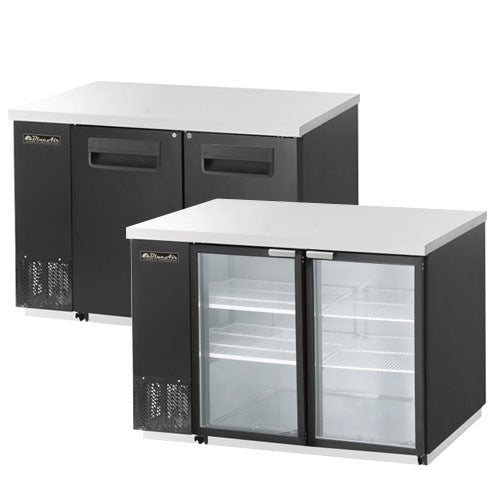 BBB59-2B-2 Doors Back Bar Cooler, Black Finish Exterior, W59"-buyREL