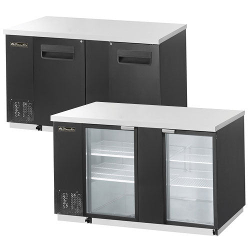 BBB69-3B-2 Doors Back Bar Cooler, Black Finish Exterior, W69"-buyREL