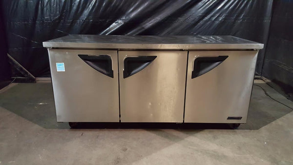 Used-Turbo Air TUR-72SD 72" Super Deluxe Three Door Undercounter Refrigerator-buyrel