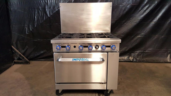 Used - Imperial IR-6 Natural Gas 6 Burner Range w/ Standard Oven - BUYREL