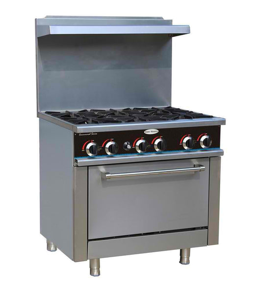 New-ServWare SGR-6 6 burner gas range w/ full size oven BRAND NEW IN BOX-buyREL