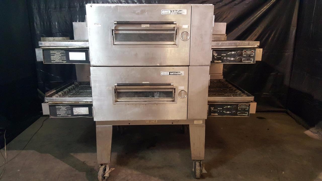 Used-Lincoln 1601-023 Double Stack Low Profile Gas Conveyor Ovens-buyREL