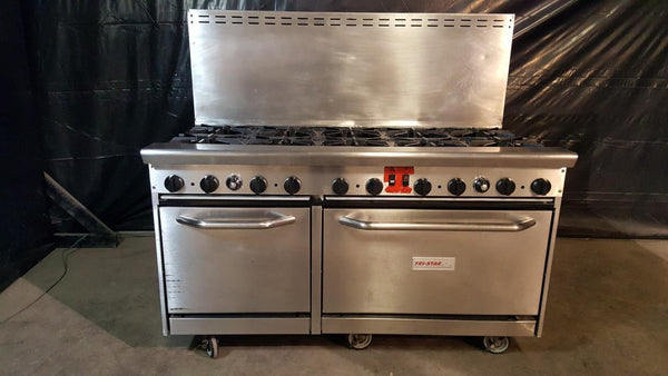 Used- Tri-Star TSR-10 Ten Burner Gas Range w/ 30" Convection Oven-buyREL