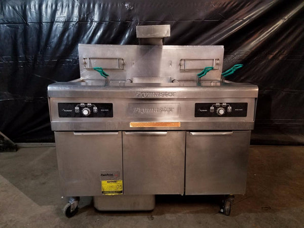 Used-Frymaster FMPH255SC Two Bank Fryer w/ Dump Station & Filtration System