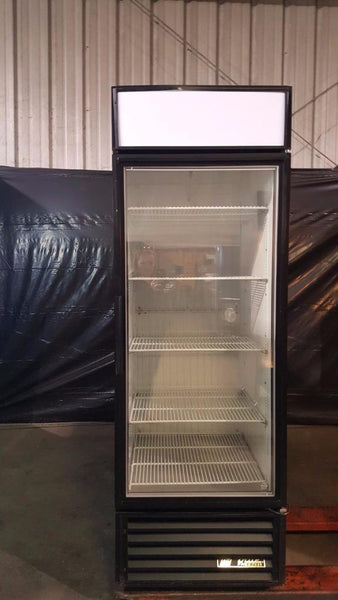 Used-True GDM-23F-LD Black Glass Door Merchandiser Freezer w/ LED Lighting-buyREL