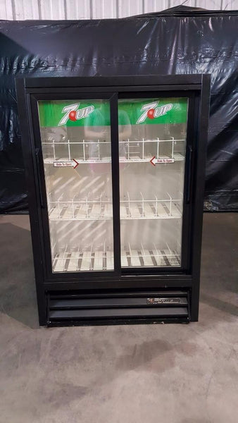 Used-True GDM-33SSL-54 Narrow Depth Sliding Glass Door Merchandiser Refrigerator-buyREL