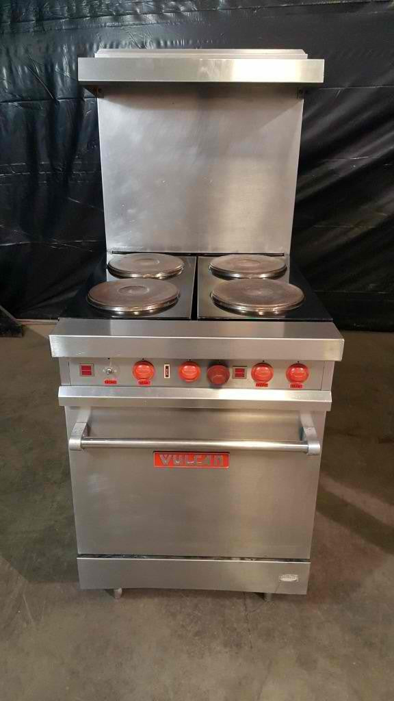 Used-Vulcan E24L-1 24" Electric Four French Burner Range w/ 1 Standard Oven-buyREL