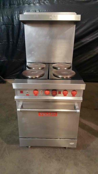 Used-Vulcan E24L-1 24" Electric Four French Burner Range w/ 1 Standard Oven-buyREL