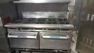 Used-Imperial 10 Burner Gas Range w/ Two Standard Ovens-buyREL